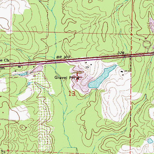 Topographic Map of A G McInturff Dam, MS