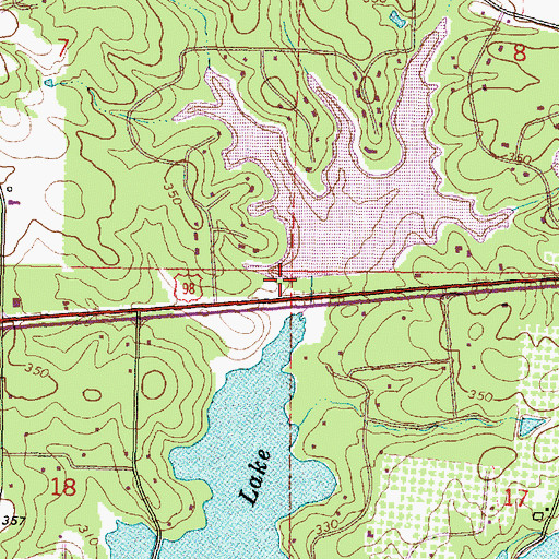 Topographic Map of Lake Serene East Dam, MS