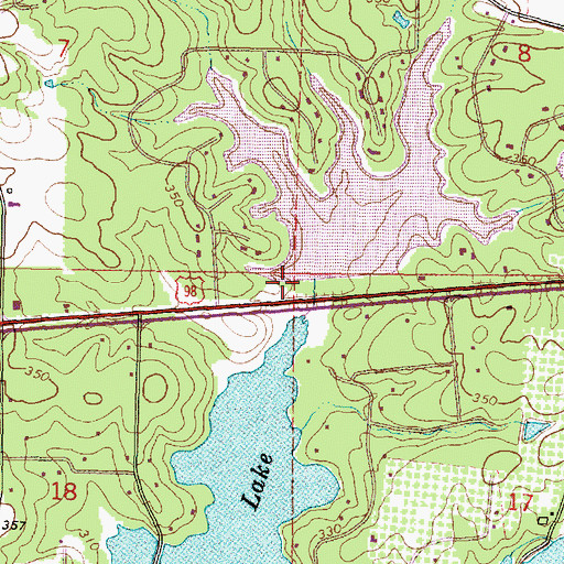 Topographic Map of Lake Serene North Dam, MS