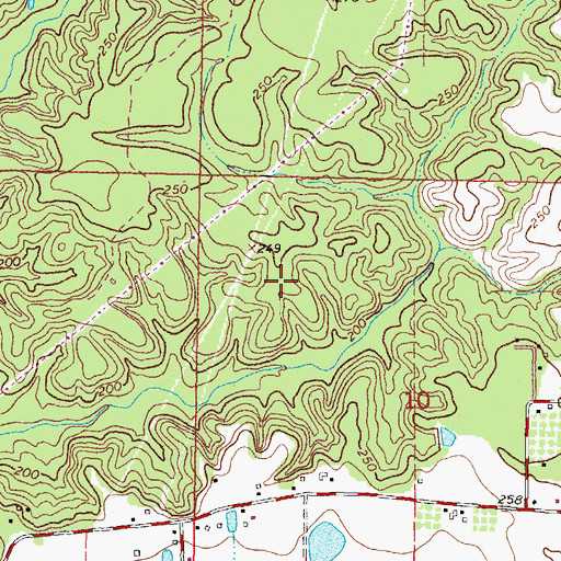 Topographic Map of Tom Ray Phillips Lake Dam, MS