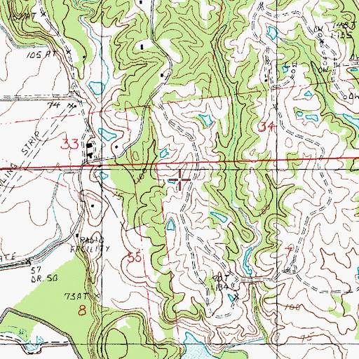 Topographic Map of Armstrong Lake Dam, MS