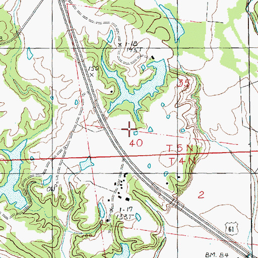 Topographic Map of D C Barksdale Lake Dam, MS