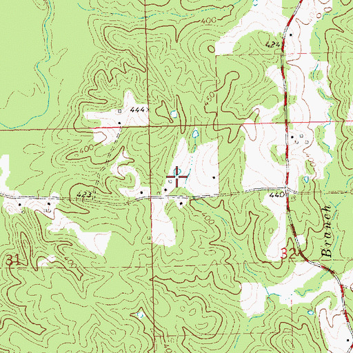 Topographic Map of Spring Lake Dam, MS