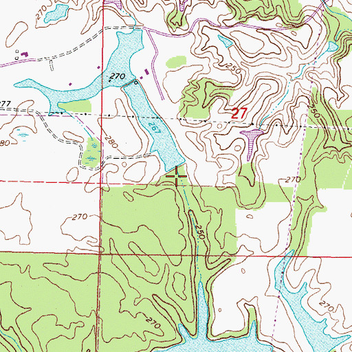 Topographic Map of H D and R Ranch Dam, MS