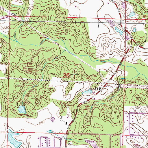 Topographic Map of Jessie Bruce Pond Dam, MS