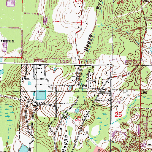 Topographic Map of Lake Cole Dam, MS