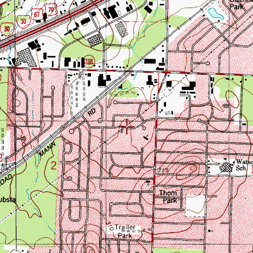 Topographic Map of Allendale Manor, AR