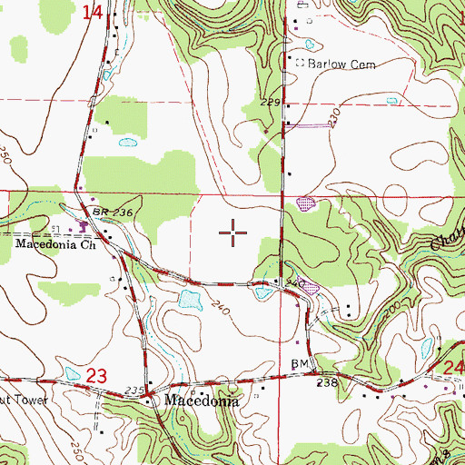 Topographic Map of Jimmy Grayson Lake Dam, MS
