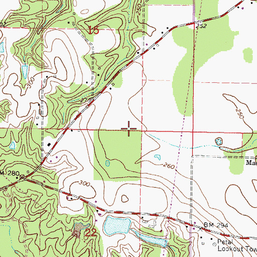 Topographic Map of Holder Pond Dam, MS