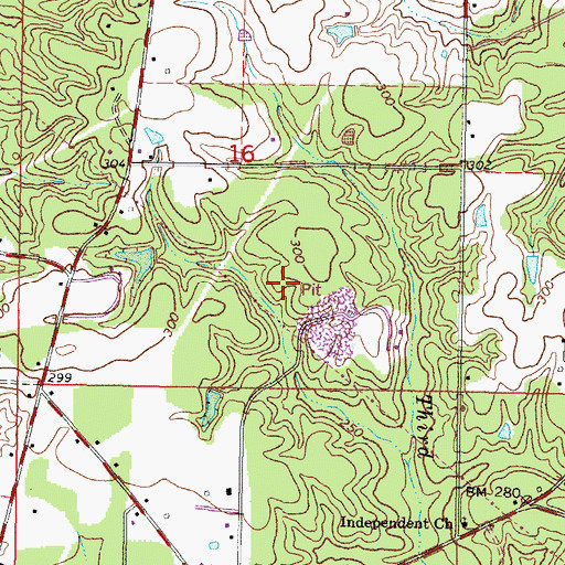 Topographic Map of Barron Lake Dam, MS