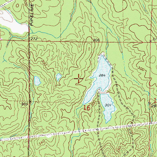 Topographic Map of Sportsman Club Lake Dam, MS
