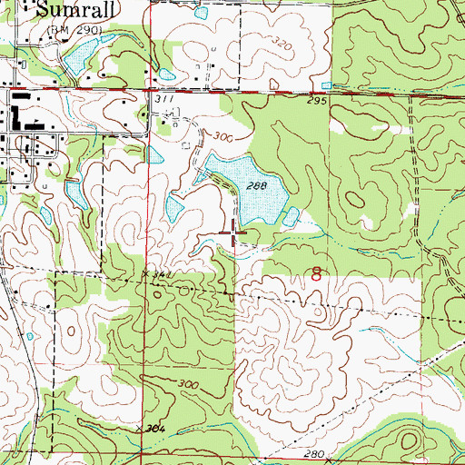 Topographic Map of Hudson Brothers Pond Dam, MS