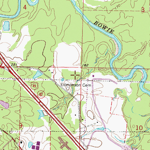 Topographic Map of Sacier Pond Dam, MS