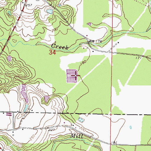 Topographic Map of Williams Catfish Ponds Dam, MS