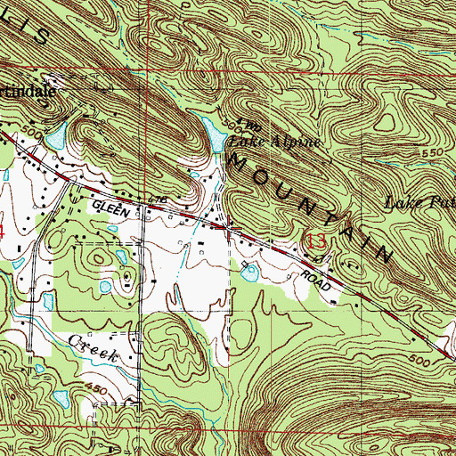Topographic Map of Alpine, AR