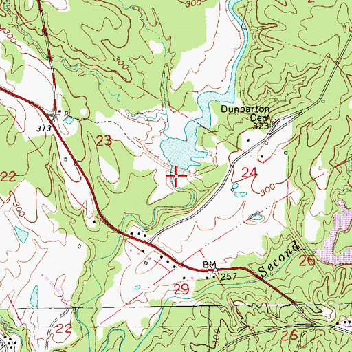 Topographic Map of Second Creek Watershed Structure 6a Dam, MS