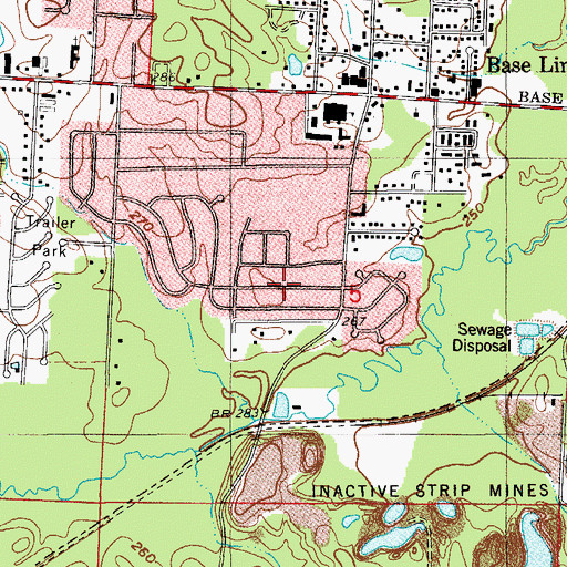 Topographic Map of American Manor, AR
