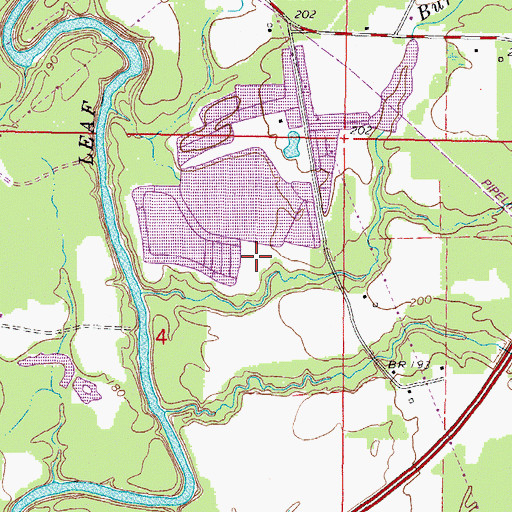 Topographic Map of Austin and Thrash Catfish Ponds Dam, MS