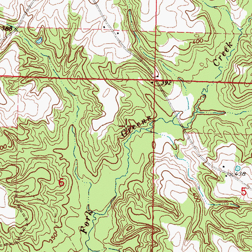 Topographic Map of J A Magee Lake Dam, MS