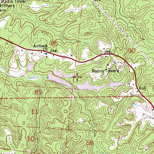 Topographic Map of Risher Lake Dam, MS