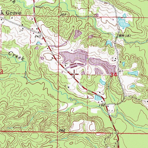 Topographic Map of Donald Kitchens Lake Dam, MS