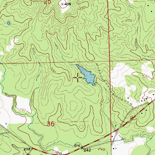 Topographic Map of Wilson Lake Dam, MS