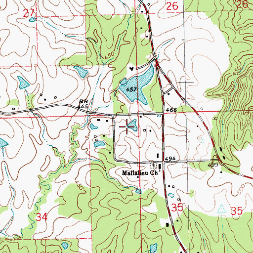 Topographic Map of Frank Hartman Lake Dam, MS