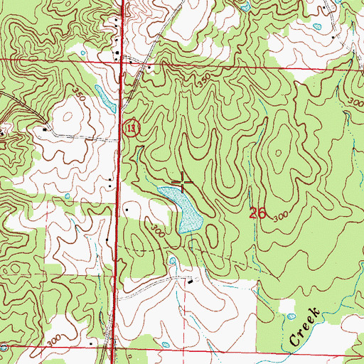 Topographic Map of Nelda Rankin Lake Dam, MS