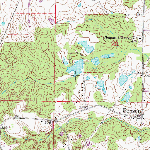 Topographic Map of Elmore Pond Dam, MS