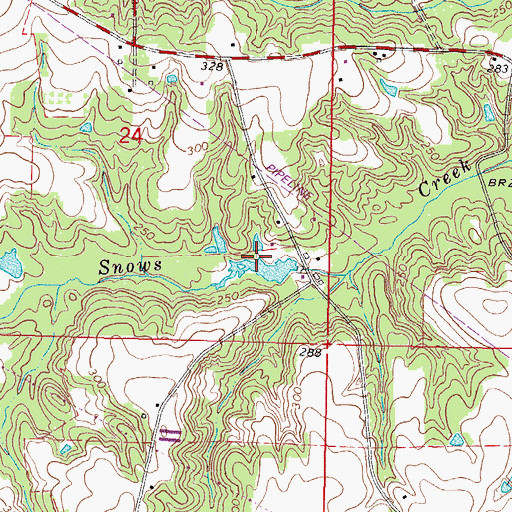 Topographic Map of Francis Lowery Lake Dam, MS