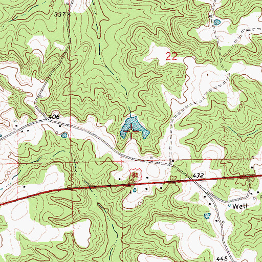 Topographic Map of Sasser Pond Dam, MS