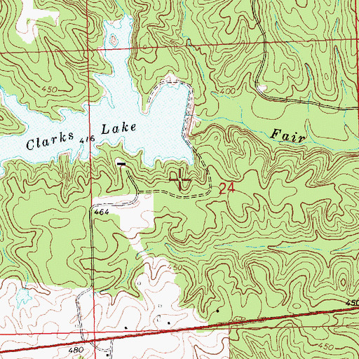 Topographic Map of Chester Clarke Dam, MS