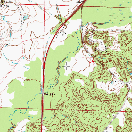 Topographic Map of Prentiss Lagoon Dam, MS