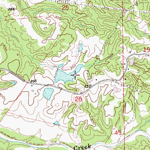 Topographic Map of Kaiser-Carlton Lake Dam, MS
