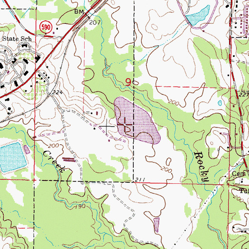 Topographic Map of Ellisville Lagoon Dam, MS
