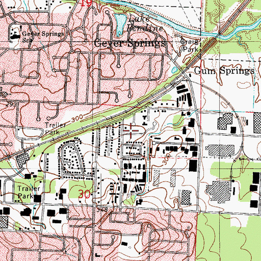 Topographic Map of Applegate, AR