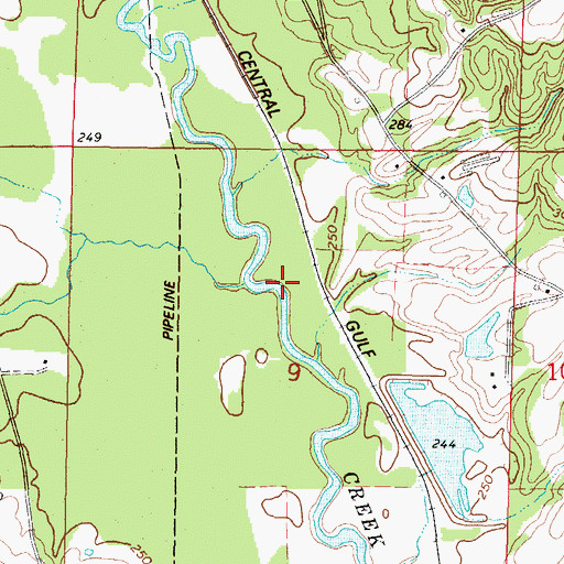 Topographic Map of Willie Parker Lake Dam, MS