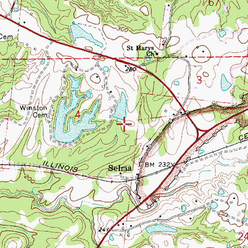 Topographic Map of Callon Lake Dam, MS