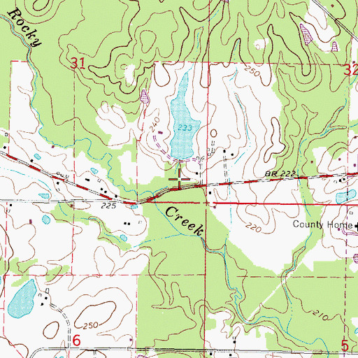 Topographic Map of Otto Wansley Lake Dam, MS
