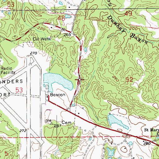 Topographic Map of Callon Lake Dam, MS