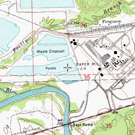 Topographic Map of Saint Regis Pond Dam, MS