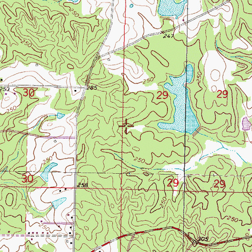 Topographic Map of Halstead Walker Lake Dam, MS