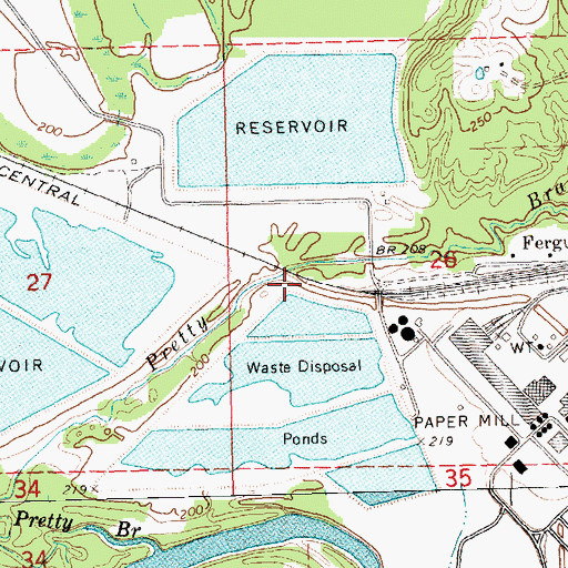 Topographic Map of Saint Regis Pond Dam, MS