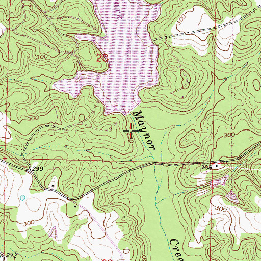 Topographic Map of Pat Harrison Waterway Lake Dam, MS