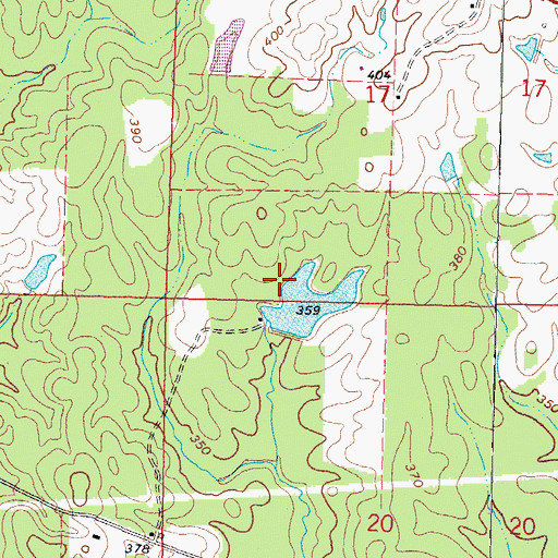 Topographic Map of Robert Hall Lake Dam, MS