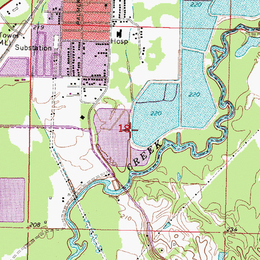 Topographic Map of Laurel Lagoon Dam, MS