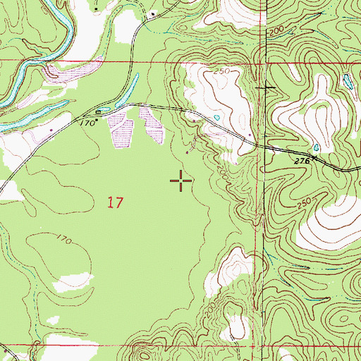 Topographic Map of Palmer Ponds Dam, MS