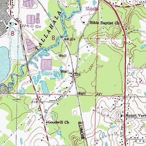 Topographic Map of Masonite Lake Dam, MS
