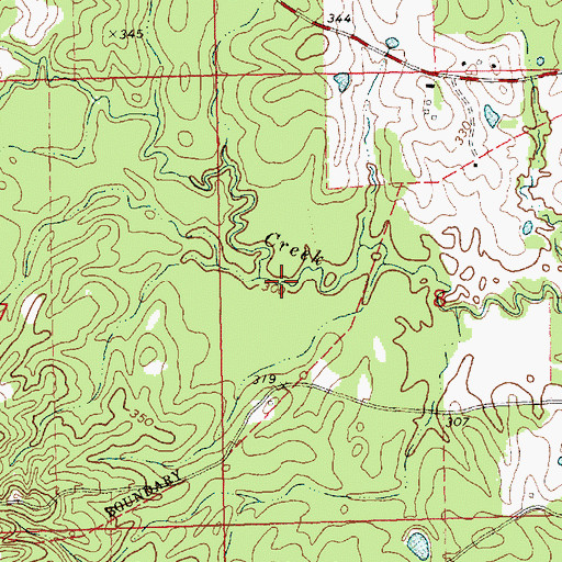 Topographic Map of Bahala Creek Watershed Structure 1 Dam, MS