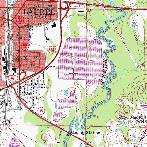 Topographic Map of Smiley Sewage Lagoon Dam, MS